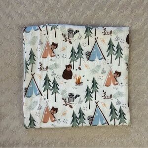 Bass Pro Shops Baby Swaddle Blanket Camping Bears Tents Trees Raccoon Bamboo
